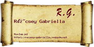 Récsey Gabriella névjegykártya